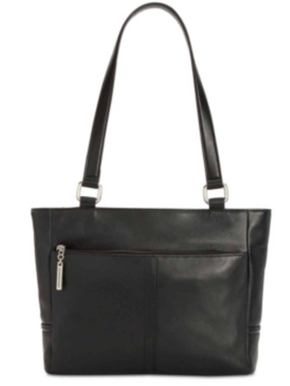 Giani Bernini Nappa Classic Leather Tote, Exclusively at Macy's - Black/Silver